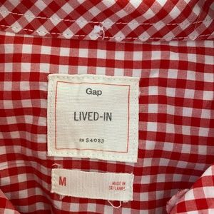 Two dress shirts! Gap Men’s gingham shirts, red and green, M